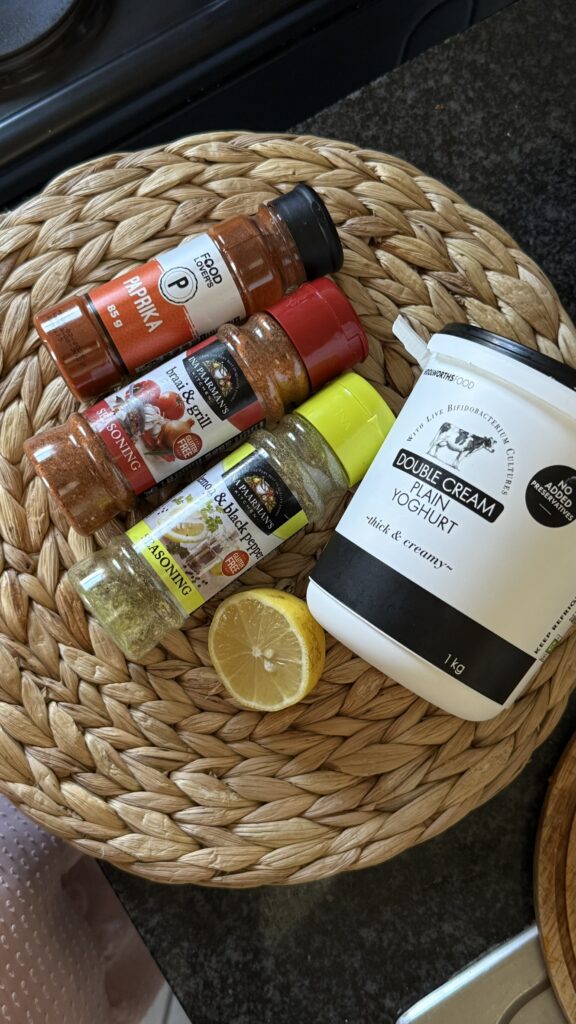 Ingredients for peri peri chicken pie