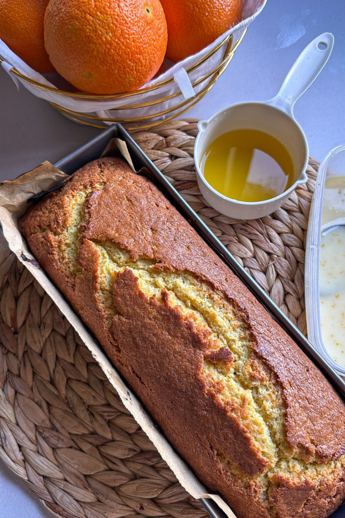 Moist orange loaf cake recipe with orange syrup & glaze 2