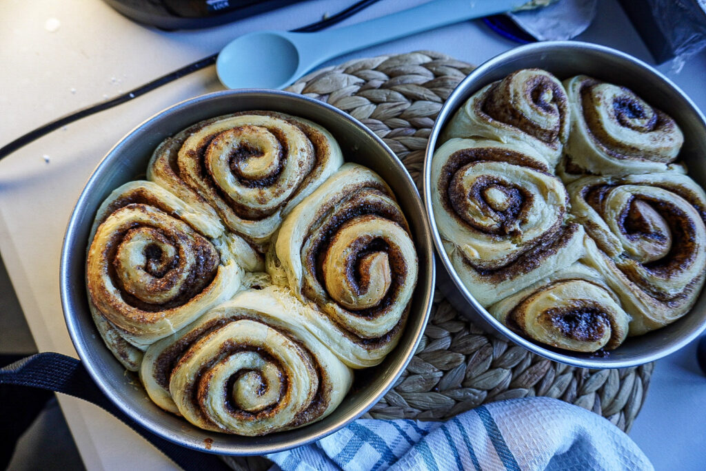 Soft Biscoff Cinnamon Rolls with Cream Cheese Frosting cinnamon rolls baked