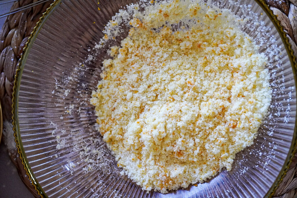zest and sugar