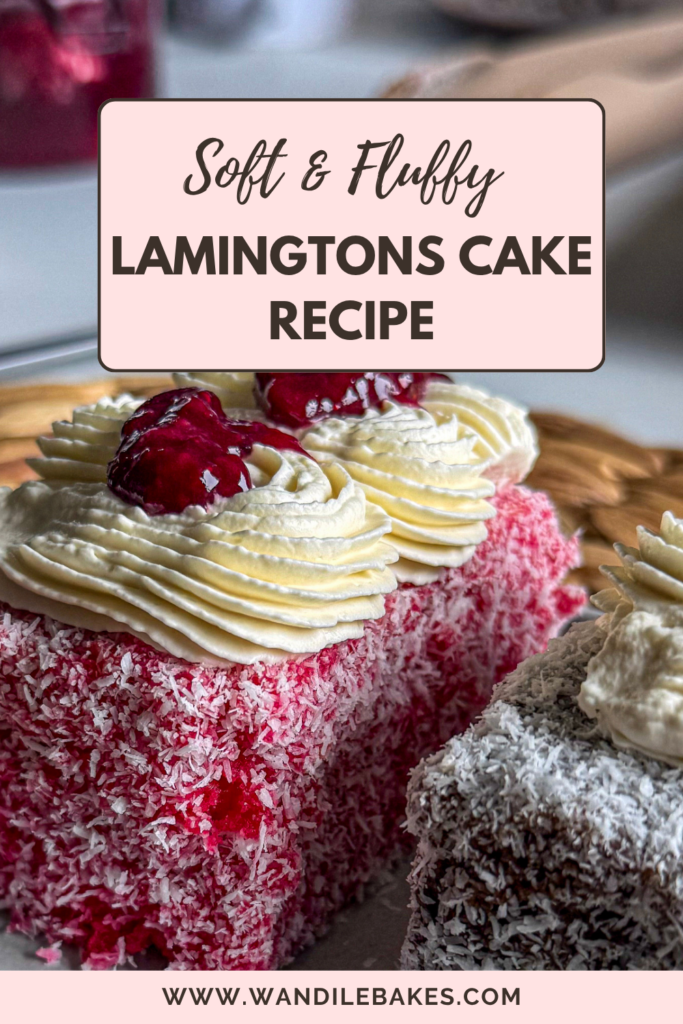 Lamington Cake Recipe with Raspberry and Chocolate Dip lamingtons cake (1)