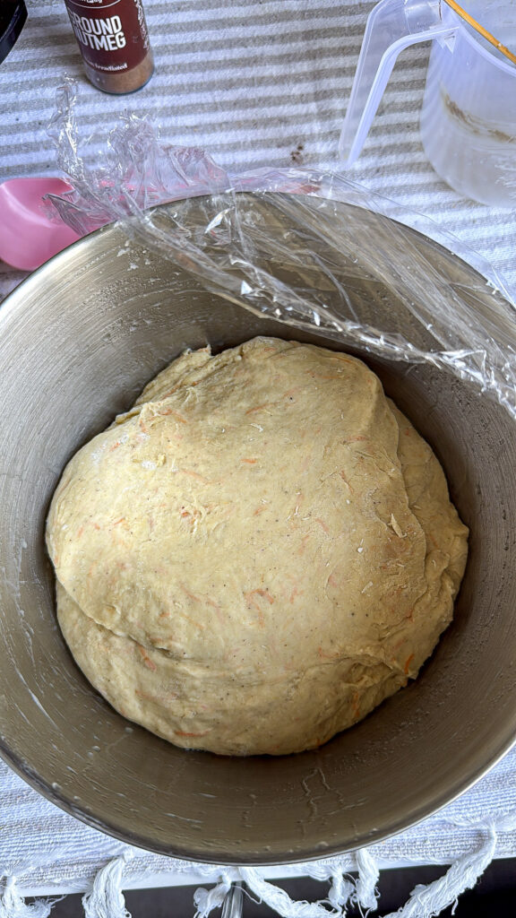 Carrot Cinnamon Rolls (Fluffy with Cream Cheese Frosting) carrot dough