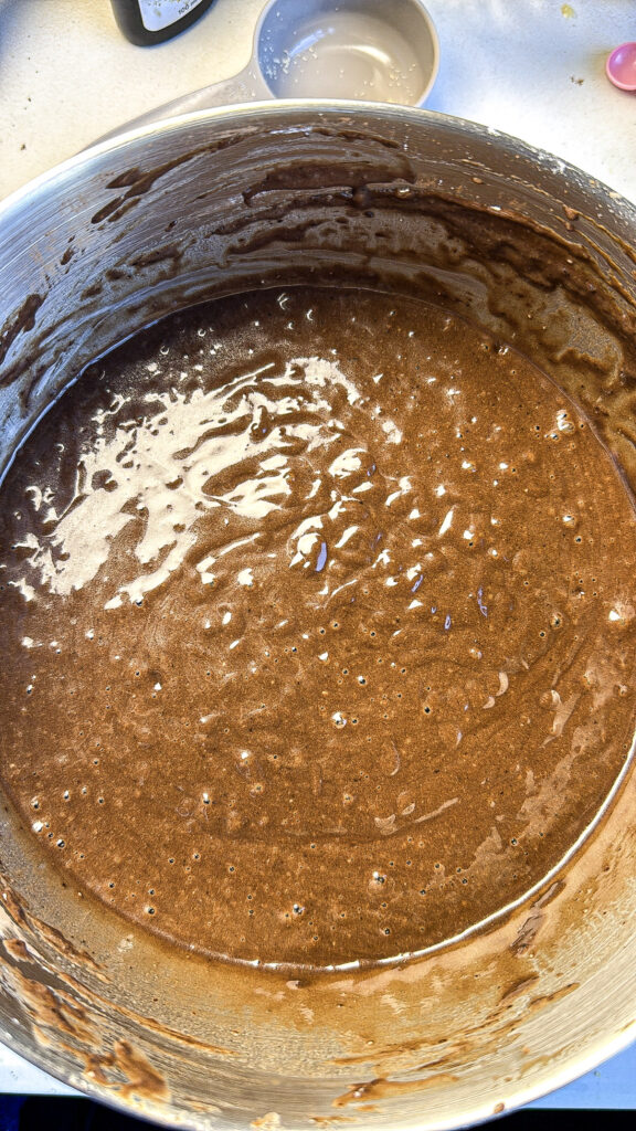 Moist Chocolate Cake Recipe (Easy and Rich Chocolate Cake) thin batter