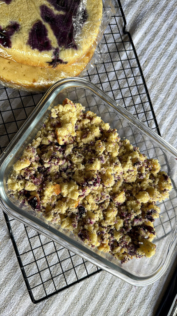 Blueberry Cake Dessert: From Cake Fail to Dessert Cups cake crumbs