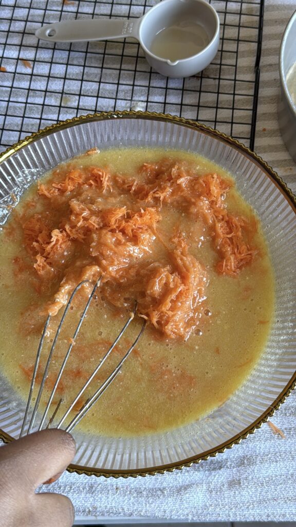 Carrot Cake with Cream Cheese Frosting (Soft, and Moist) grated carrot